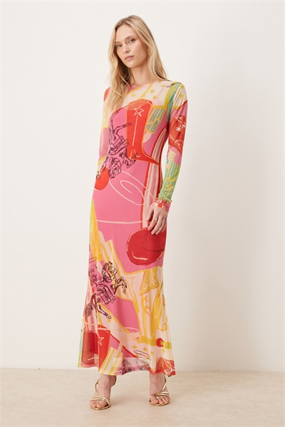 Короткое макси-платье из сетки артикул 152558804