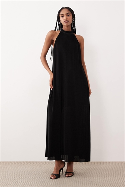 Макси-платье свободного кроя с завязками на шее артикул 152935091
