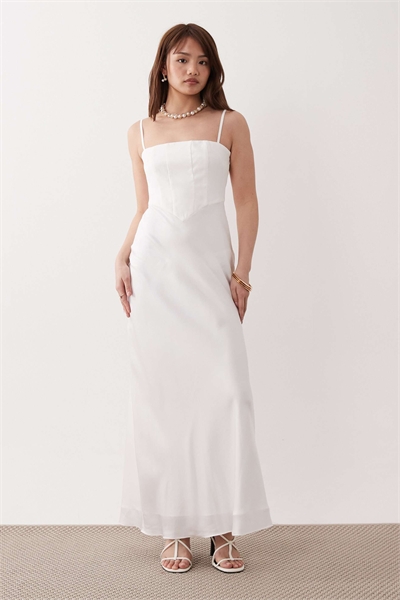 Макси-платье с корсетом и квадратным вырезом артикул 153280153