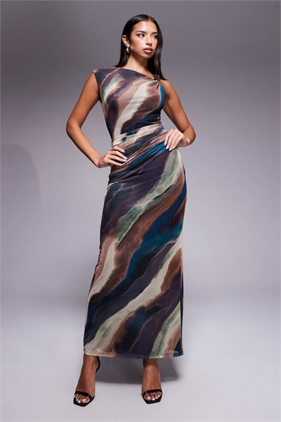 Макси-платье с сетчатым узором спереди артикул 152422272