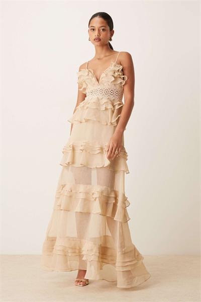 Макси-платье с многослойными оборками артикул 155327091