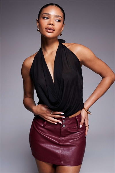 Легкий топ с завязками за шеей, капюшоном и открытой спиной артикул 148071796