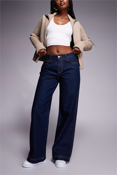 Джинсы Jankins средней посадки с зауженными прямыми брючинами и застежкой-пряжкой артикул 149759690