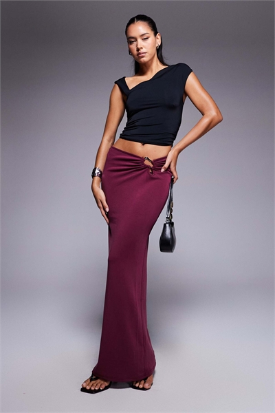 Макси-юбка с низкой талией и золотыми металлическими элементами от Whiley артикул 140137372