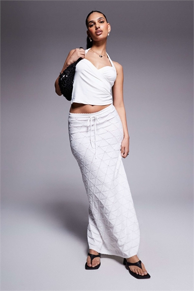 Макси-юбка с завязками спереди из трикотажа артикул 140566854