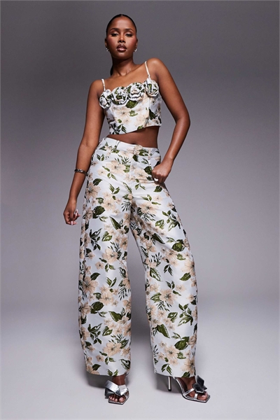 Брюки с жаккардовым узором и расклешенными штанинами co-ord артикул 140438019