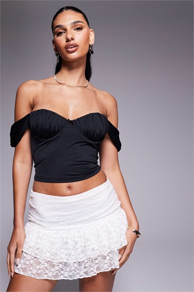 Топ-корсет с рюшами на чашках и опущенными плечами от Candyce артикул 141415143