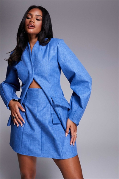 Структурированная мини-юбка из льна с рельефным кроем co-ord артикул 145946661