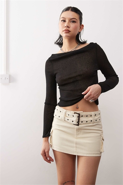 Мини-юбка карго с ремешком с проушинами артикул 139343120