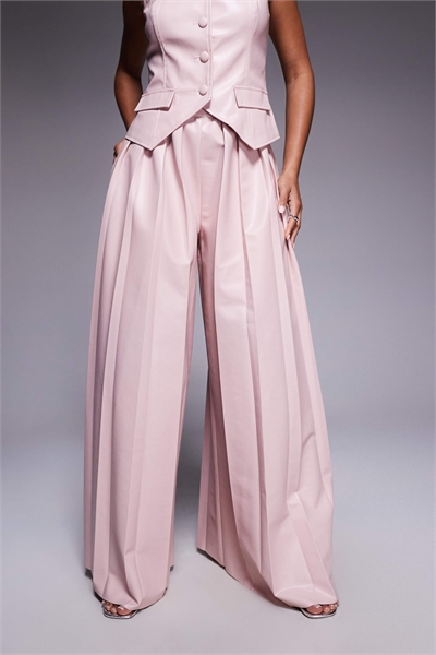 Брюки из полиуретана с плиссировкой co-ord артикул 148917454