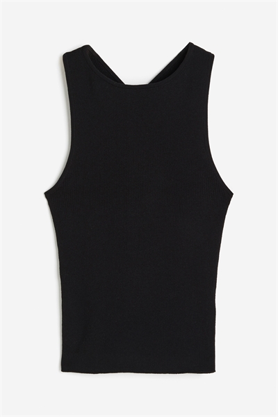 Жилет с перекрещивающейся спиной из трикотажа в рубчик артикул 1203161002