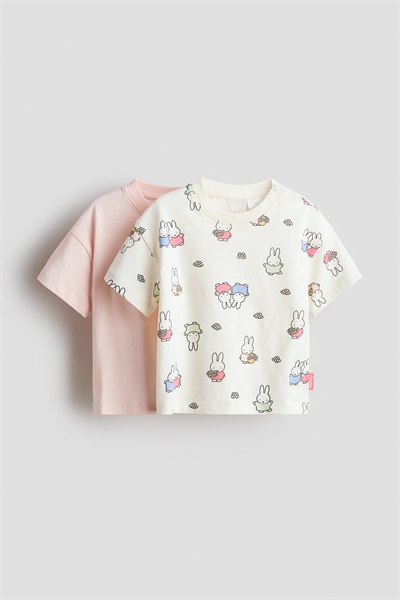 Хлопковые футболки с принтом детские, 2 штуки артикул 1315786003