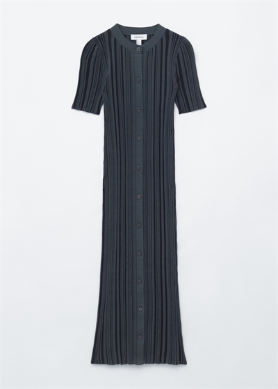 Платье средней длины из ребристого трикотажа артикул 1333281001