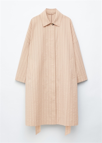 Тренч свободного кроя в тонкую полоску артикул 1334076001