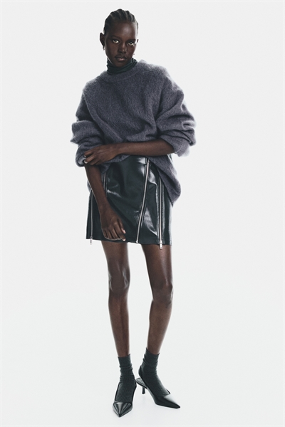 Джемпер оверсайз из мохеровой смеси артикул 1242877029