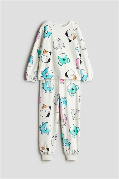 Велюровая пижама с принтом артикул 1256400001