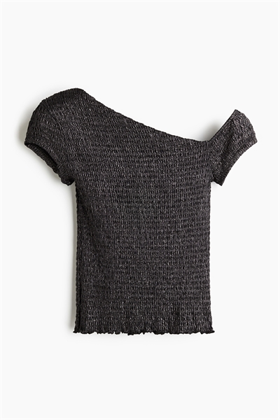 Топ на одно плечо с надписью Smocked артикул 1274458001