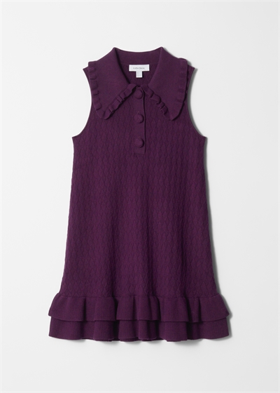 Вязаное мини-платье с жабо артикул 1283470001