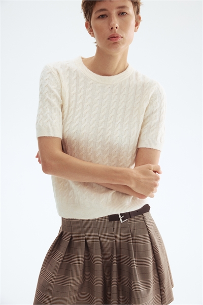 Джемпер из кабельного трикотажа артикул 1293385003