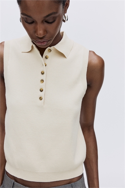 Свитер-жилет с воротником артикул 1296259008