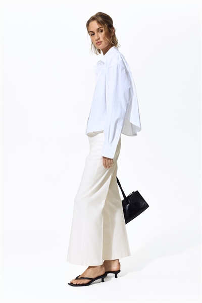 Брюки из хлопчатобумажной ткани с расклешенными штанинами артикул 1321952001