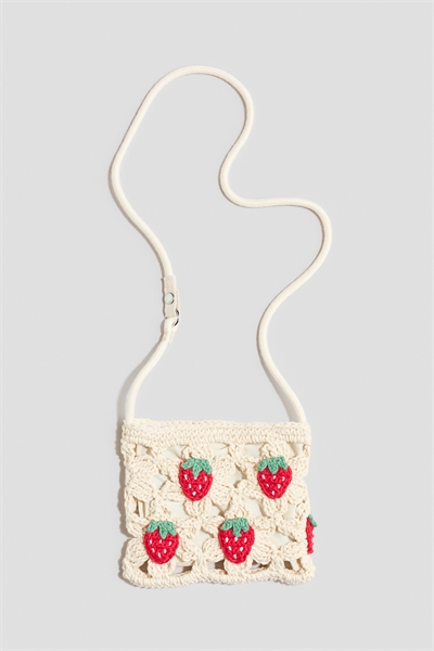 Хлопковая сумка через плечо с эффектом вязания крючком артикул 1326888001