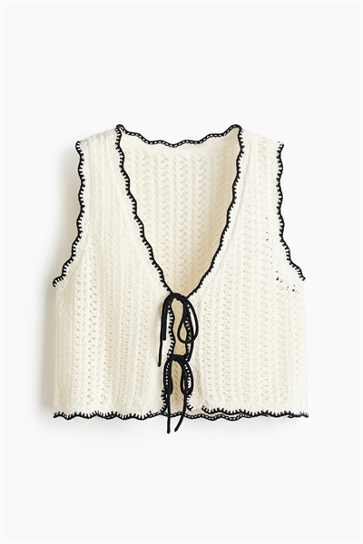 Пляжный топ с эффектом вязания крючком артикул 1329137001