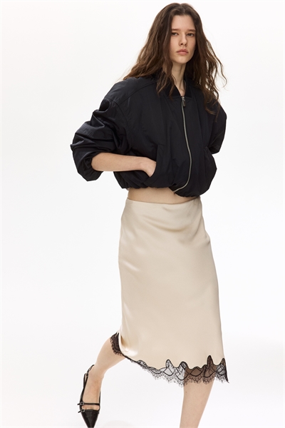 Юбка-комбинация с кружевной отделкой артикул 1330164005