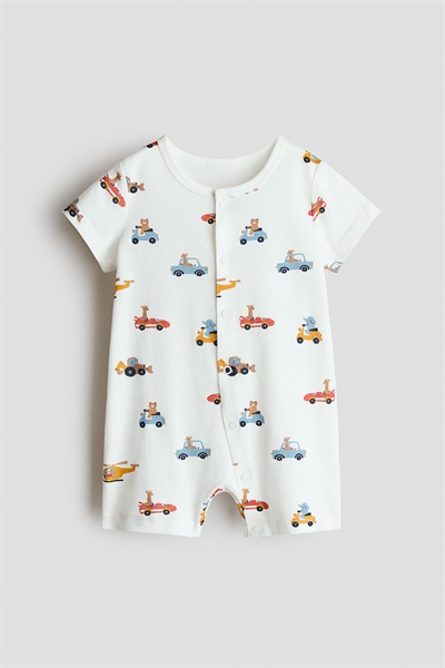 Короткий хлопковый пижамный комбинезон артикул 1333814001