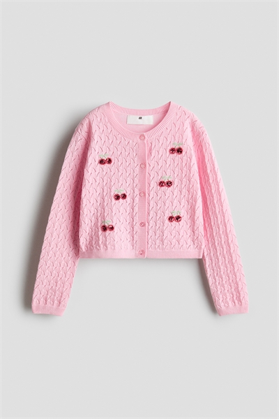 Кардиган с мотивом и деталями из трикотажа с узором «поинтел» артикул 1338224001