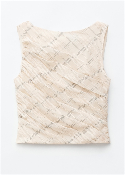 Топ с текстурированным вырезом-лодочкой артикул 1343372001