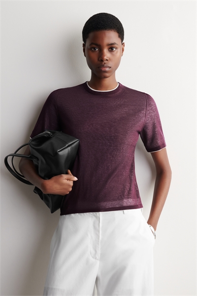 Многослойная вязаная футболка артикул 1329879001