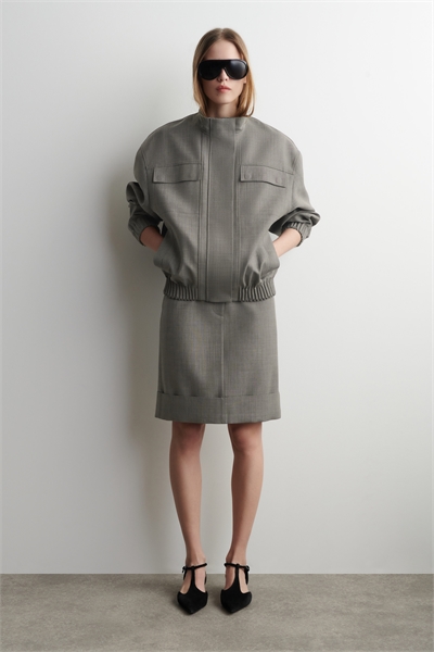 Юбка-карандаш из шерстяной смеси с отворотом артикул 1338083001