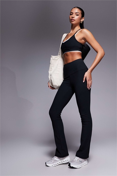 Леггинсы для йоги с высокой талией, узким кроем и микроребристой текстурой артикул 147510234