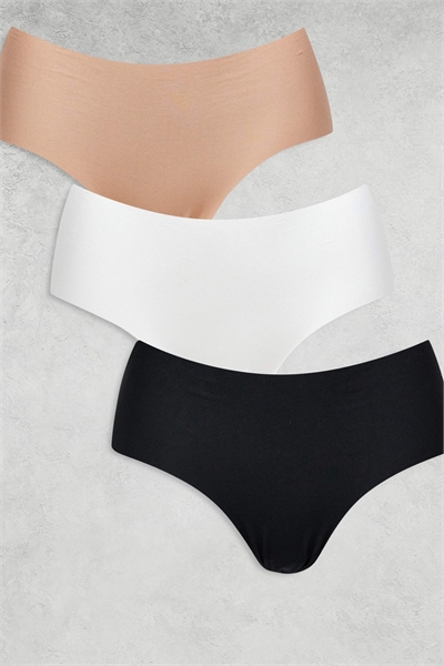 3 пары трусиков средней посадки без отпечатков на одежде артикул 141705276