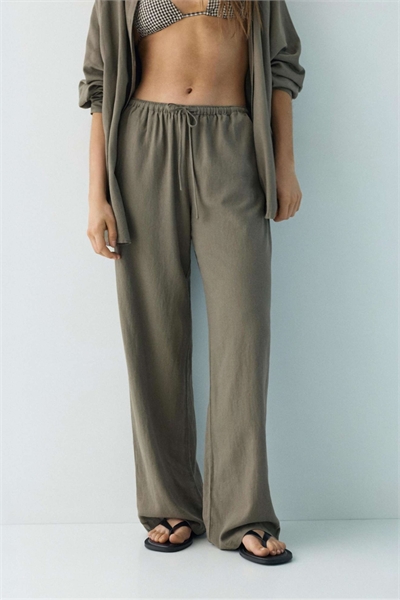 Брюки-джоггеры из смешанного льна артикул 155868886