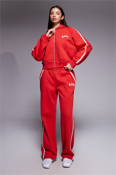 Худи с капюшоном на молнии, с боковой полосой и вышитым логотипом, с высоким содержанием хлопка co-ord артикул 153017112