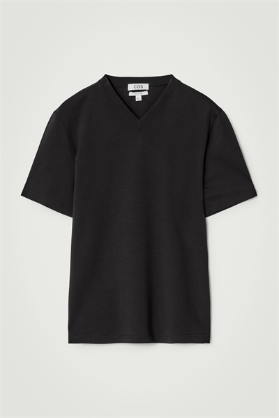 Футболка с V-образным вырезом из хлопка интерлок артикул 1281752002