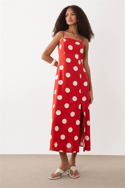 Платье-миди Maddy в красную горошку артикул 153883306