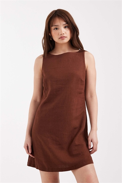 Мини-платье с завязками из смесовой ткани артикул 152320250