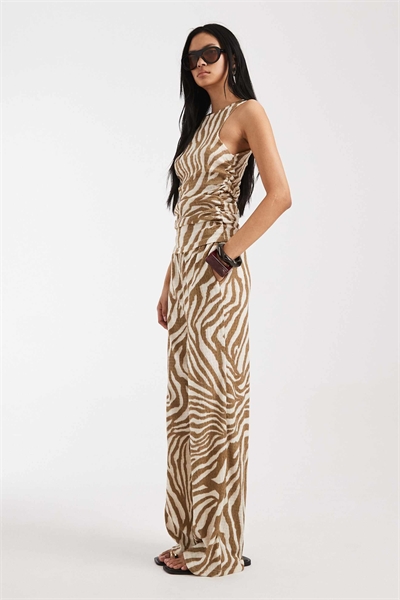 Широкие брюки из текстурированного джерси с абстрактным принтом «береза» артикул 153084214