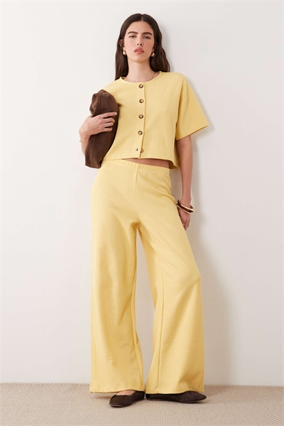 Брюки с широкими брючинами из мягкой ребристой ткани co-ord артикул 156183596