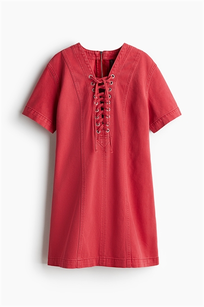 Джинсовое платье со шнуровкой артикул 1270517005