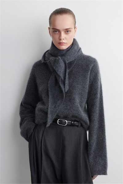 Кашемировый джемпер с круглым вырезом артикул 1289047003