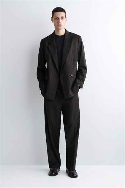 Брюки с широкими брючинами и расслабленным кроем в тонкую полоску артикул 1318638001