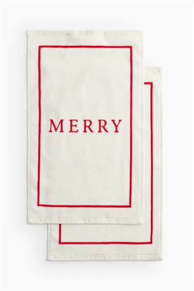 Велюровые полотенца для гостей в упаковке из 2 штук с рисунком артикул 1248226003