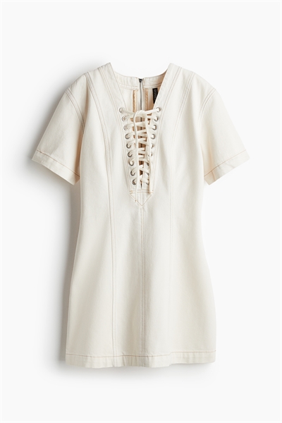 Джинсовое платье со шнуровкой артикул 1270517006