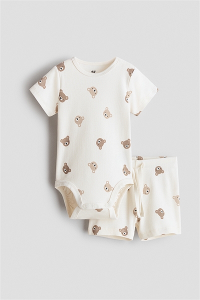 Комплект из 2 частей из ребристого хлопка артикул 1147423020