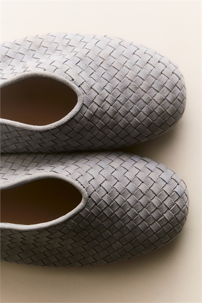 Плетеные кожаные балетки артикул 1260315006