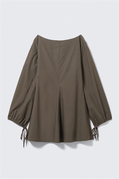 Мини-платье из хлопкового поплина с завязками артикул 1274227002